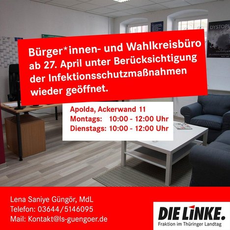Wiedereröffnung Bürger*innen- und Wahlkreisbüro